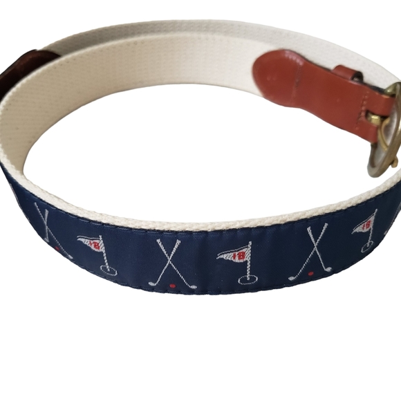 Leather Man Utd. Golf Club Belt Handmade Leather & Canvas - Picture 2 of 7